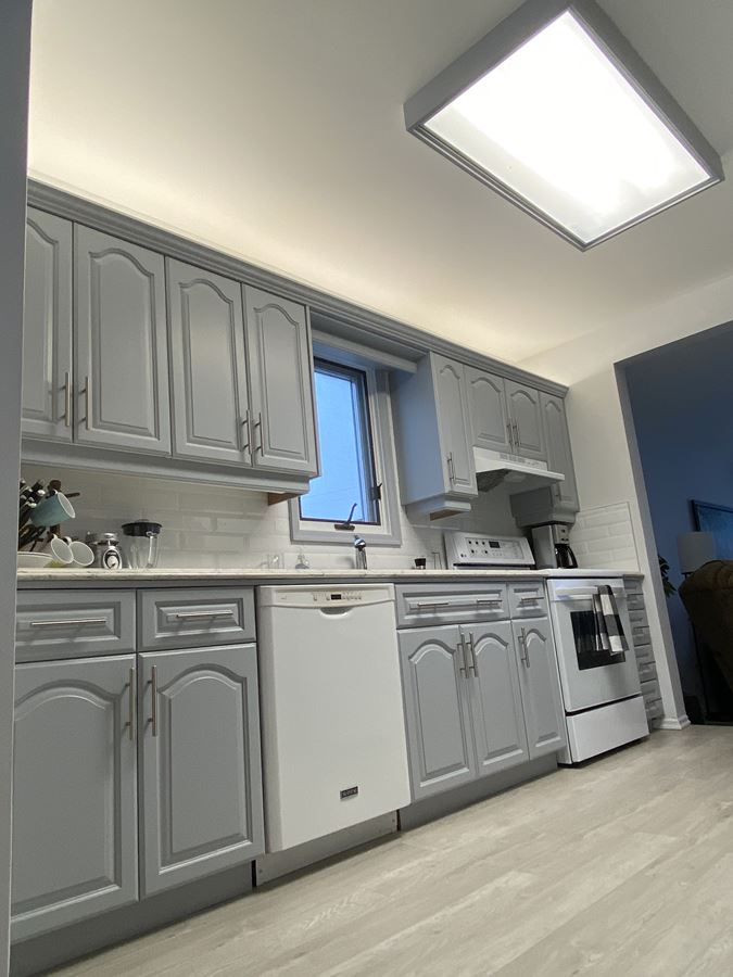 Bright but not White! Kitchen Cabinet Makeover in Winnipeg, Manitoba Thumbnail
